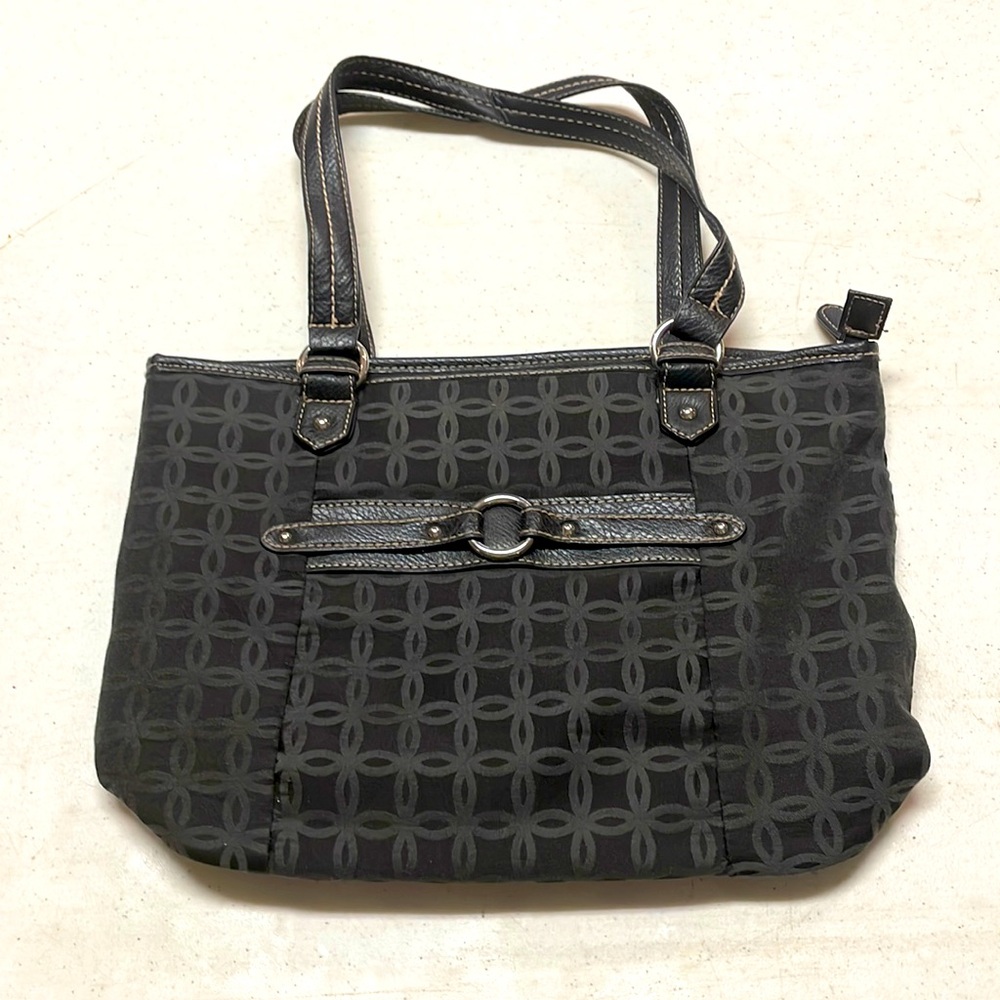 Croft & Borrow Black Patterned Shoulder Bag